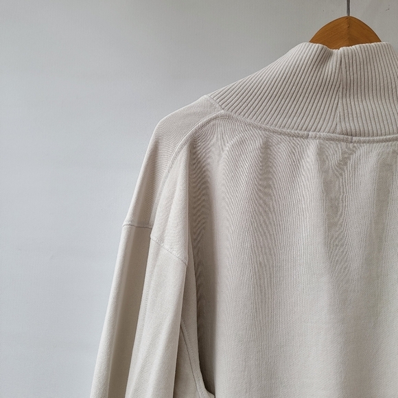Agolde Klara V Neck Off White Ribbed Sweatshirt Size Large Modern Minimalist - Picture 13 of 16
